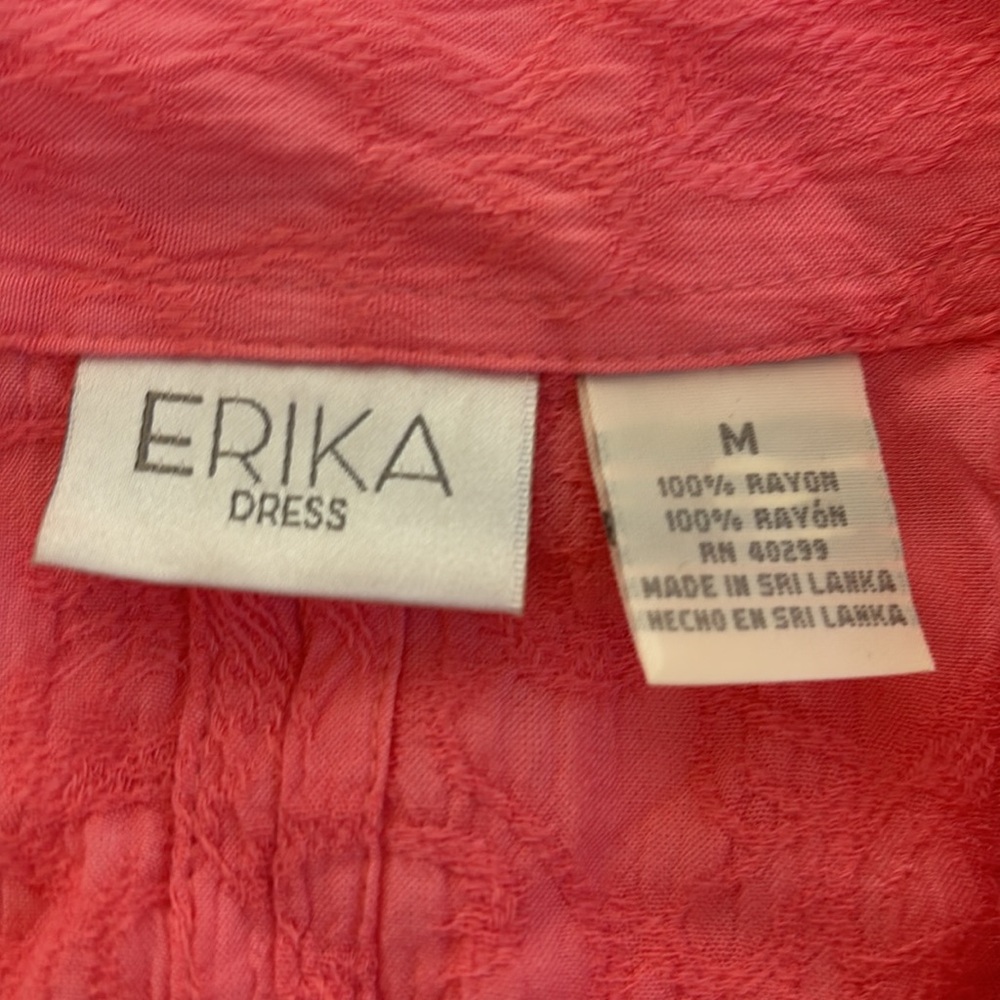 Vintage pink smocked open back cropped short sleeve button down relaxed blouse M - Picture 10 of 14